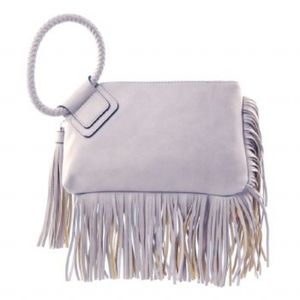 Grey Wristlet with Tassels All Around for Women- Vegan